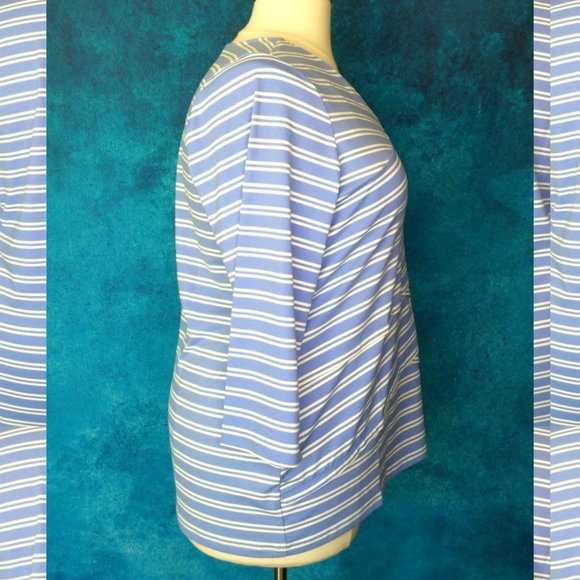 NWT Charter Club Striped Blue White Top Size 2X - Picture 6 of 9